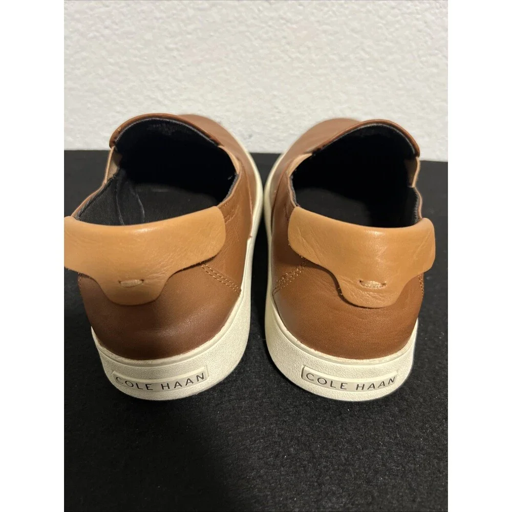 Cole Haan Grandseries Leather Slip On Sneakers Casual Shoes Brown Mens Size 10